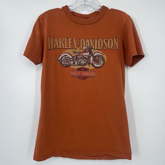 Harley-Davidson T-Shirt Mens Small Orange Ride Rocket Huntsville AL 2012 - Picture 4 of 12